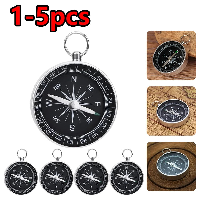 Pocket-Sized Portable Survival Compass with Key Ring – Outdoor Camping & Hiking Navigation